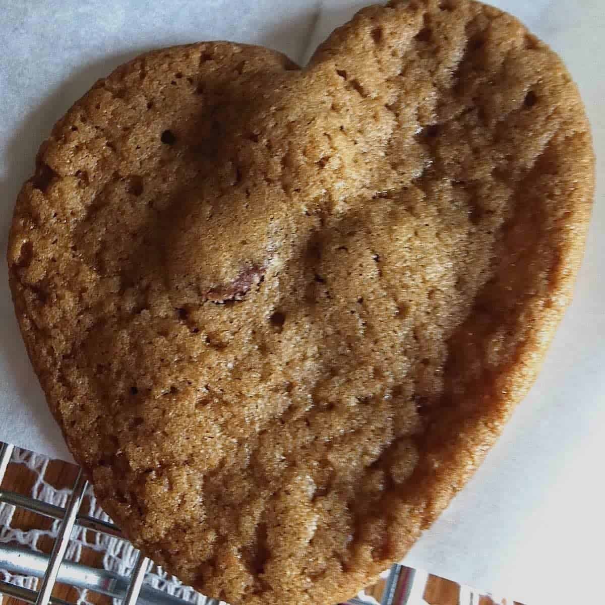 heart shaped chocolate chip cookie  is a good grief cook's best recipe