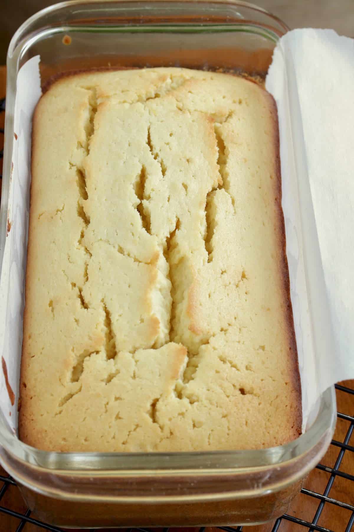 lemon cake in pan